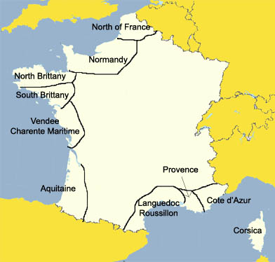 map seaside destinations France